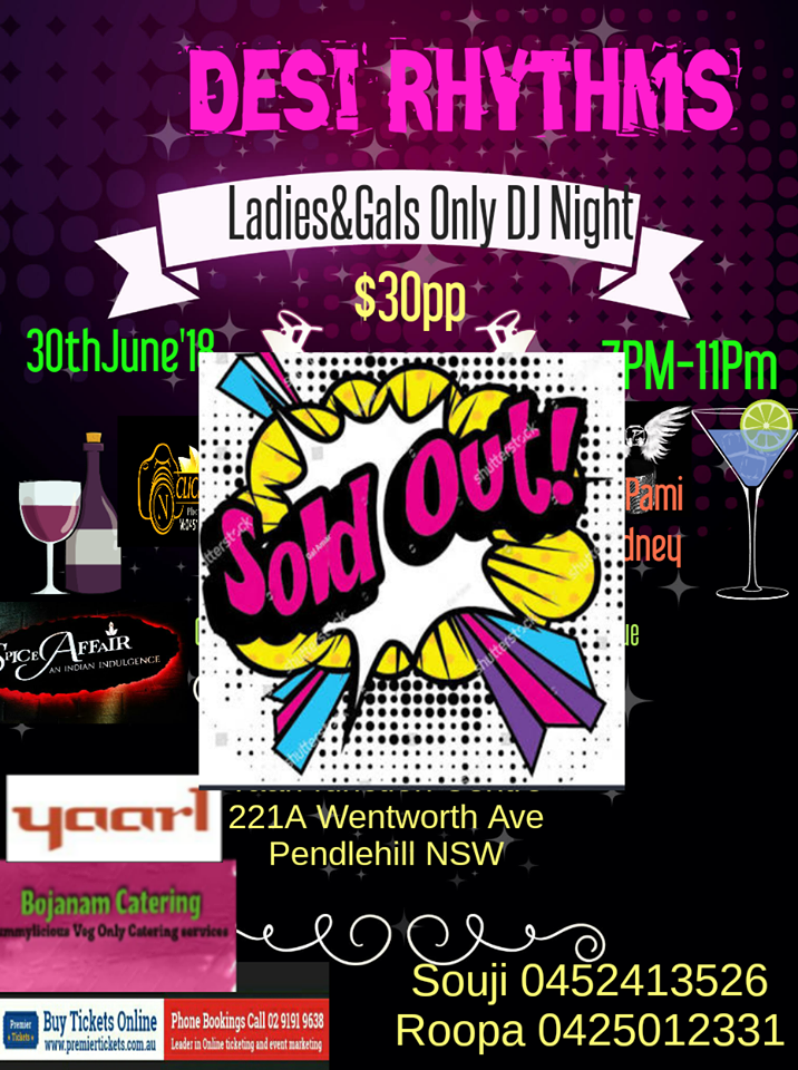 Desi Rhythms Ladies & gals only DJ night