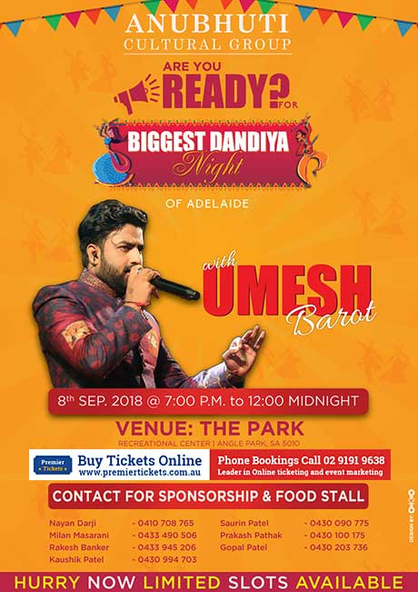 Biggest Dandiya Night With Umesh Barot In Adelaide