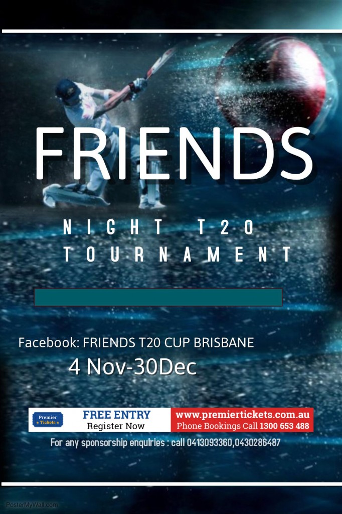 FRIENDS T20 CUP - REGISTER NOW