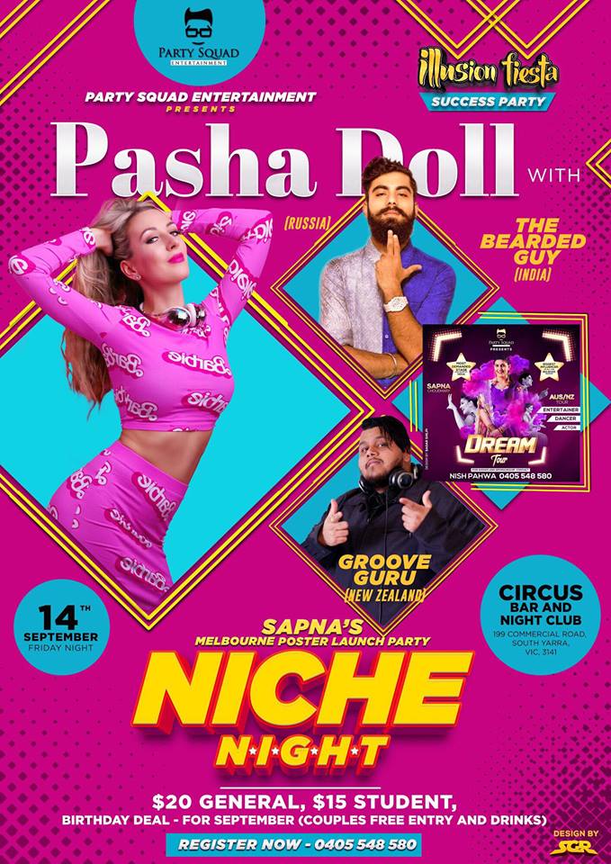 Niche Night with PASHA DOLL & TBG - Melbourne