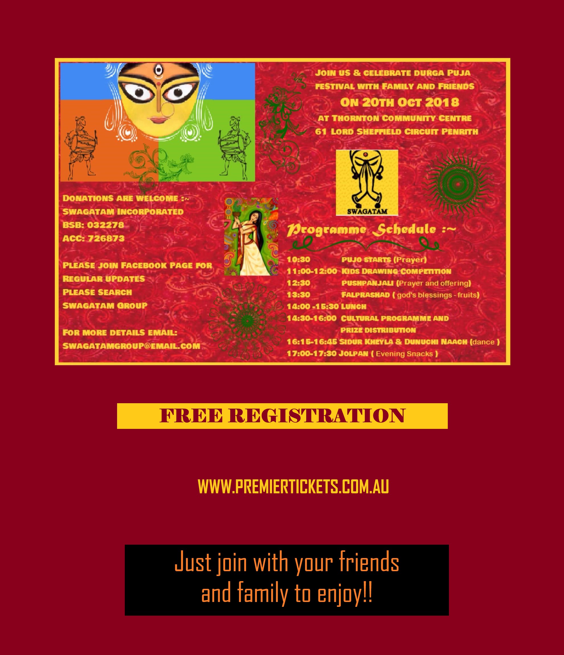SWAGATAM Durga Puja 2018 - FREE ENTRY