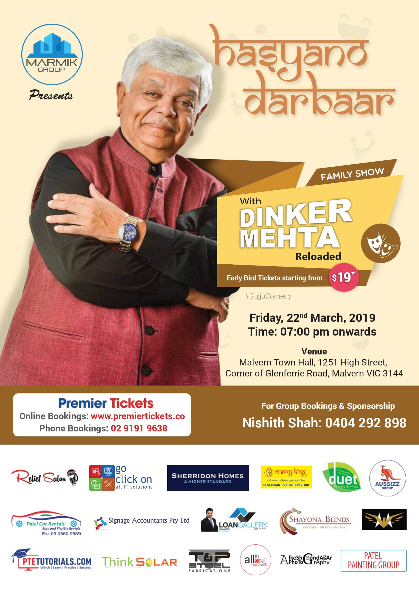 Hasyano Darbaar With Dinker Mehta (Family Show) - Melbourne