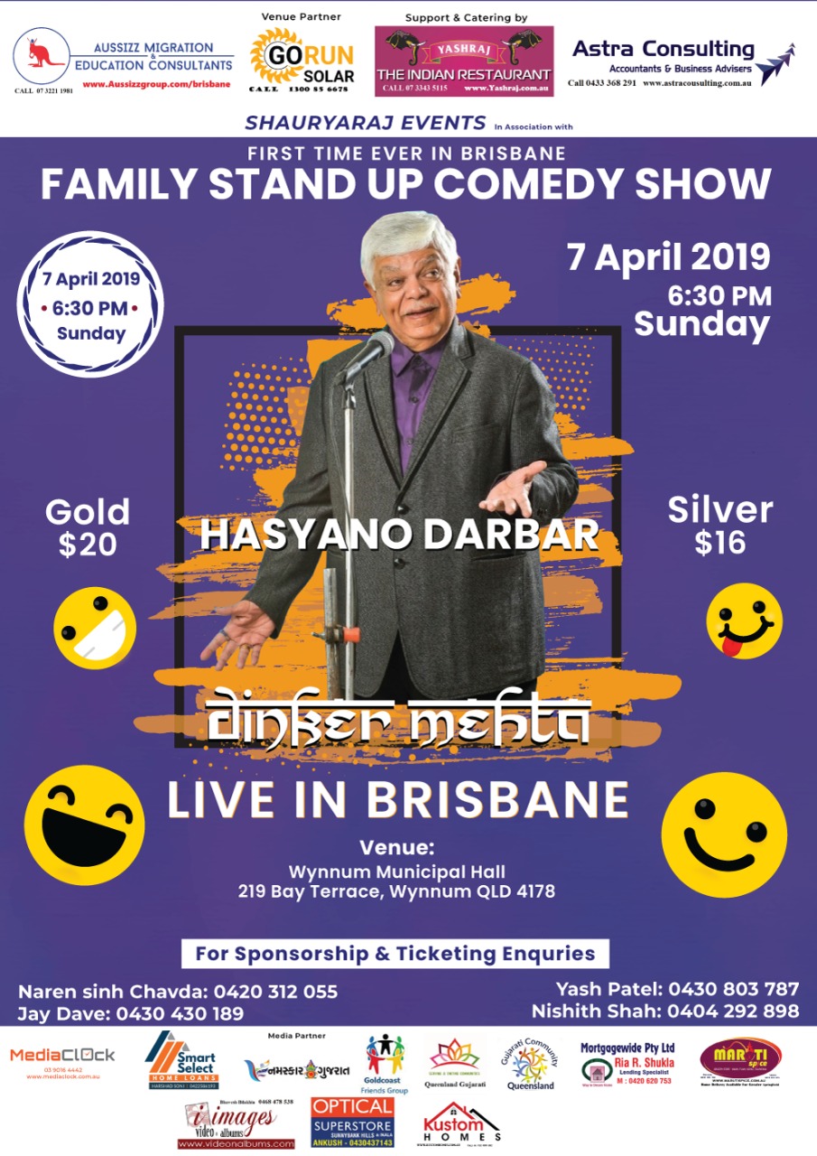 Hasyano Darbaar With Dinker Mehta - Brisbane