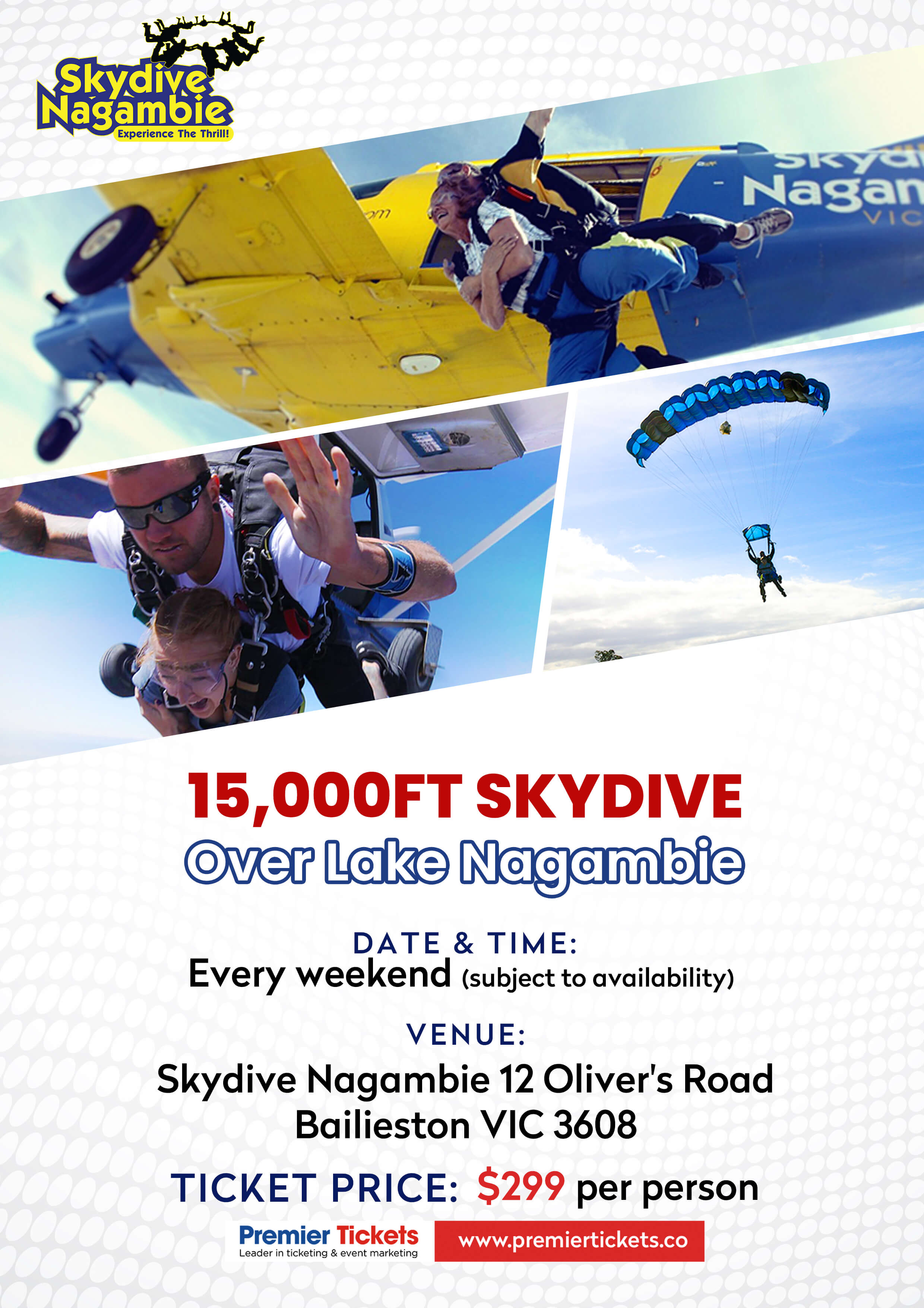 15,000ft Skydive over Lake Nagambie