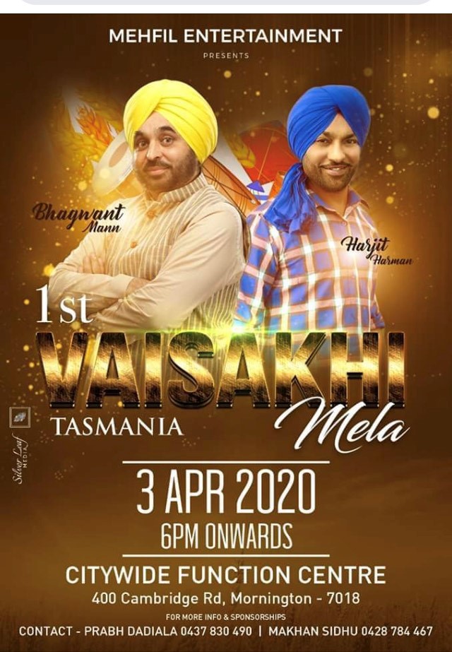 Vaisakhi Mela in Hobart with Bhagwant Mann & Harjit Harman