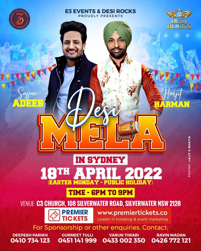 Desi Mela 2022 - Harjit Harman and Sajjan Adeeb Live in Concert Sydney