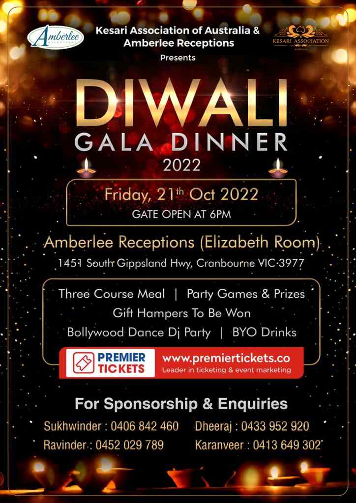 DIWALI GALA DINNER 2022 - Melbourne DIWALI GALA DINNER 2022 - Melbourne