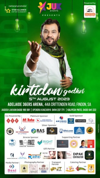 Kirtidan Gadhvi Garba Night 2023 - Adelaide