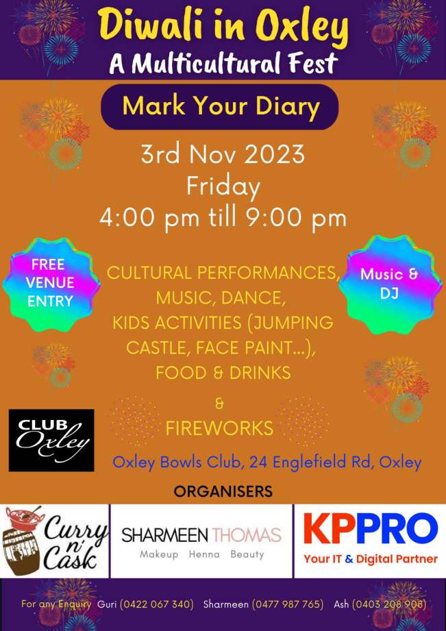 Diwali In Oxley - A Multicultural Fest 2023 Diwali In Oxley - A Multicultural Fest 2023