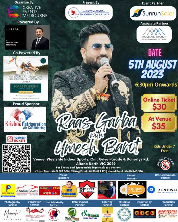 Raas Garba With Umesh Barot 2023 - Melbourne