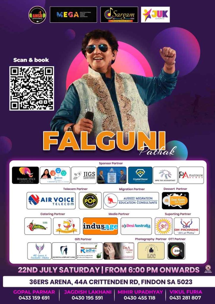 Dandiya Dhoom 2023 with Dandiya Queen Falguni Pathak in Adelaide