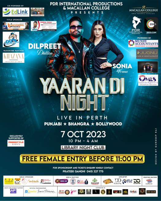 Yaaran Di Night With Dilpreet Dhillion & Sonia Verma - Perth