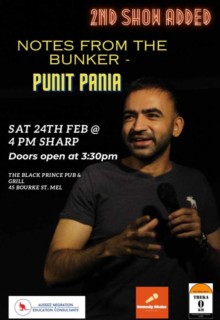Notes from the Bunker Punit Pania a Standup Comedy Show in Melbourne