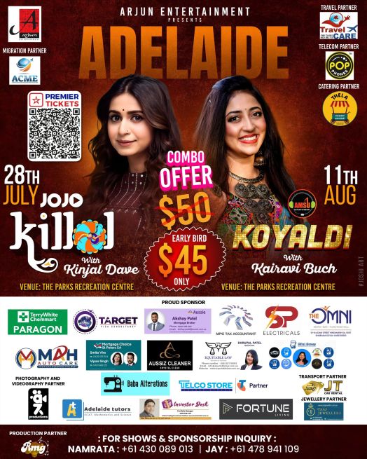 Combo Deal of Kinjal Dave & Kairavi Buch - Live Garba In Adelaide 2024