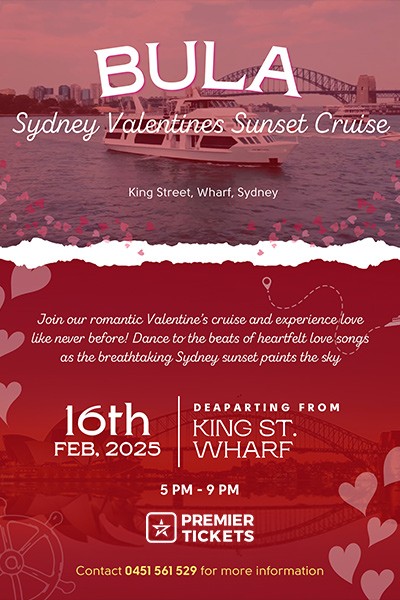 Bula Sydney Valentines Sunset Cruise 2025