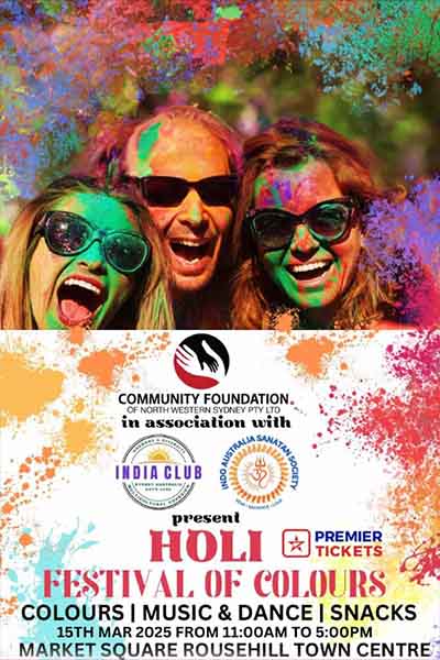 Holi Festival of Colours in the Rouse Hill 2025