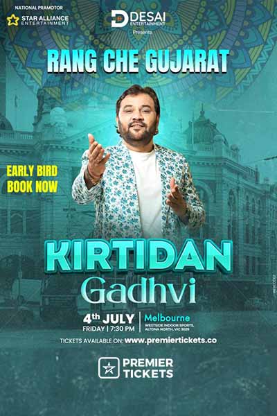 Rang Che Gujarat 2025 by Kirtidan Gadhvi in Melbourne
