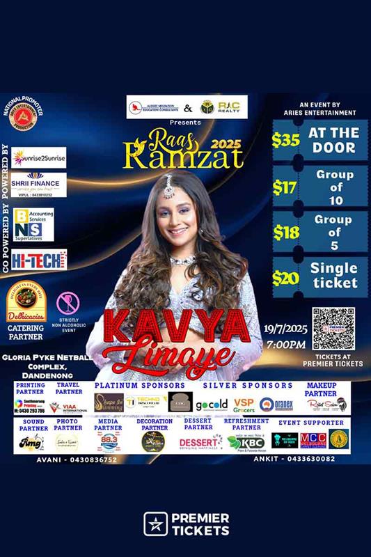 RAAS RAMZAT 2025 with Kavya Limaye – Live in Melbourne 2025