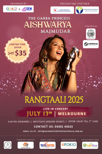 Rangtaali 2025 With Aishwarya Majmudar in Melbourne
