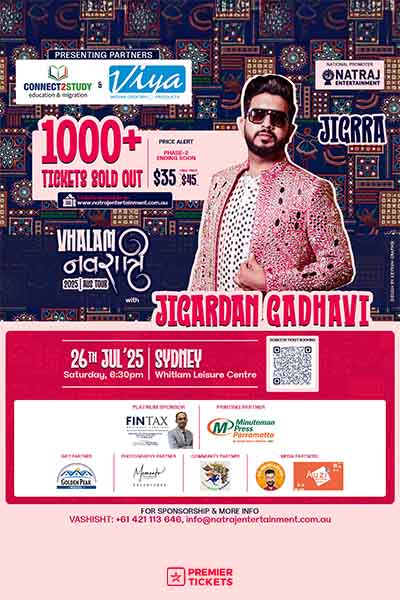 Vhalam Navratri 2025 With Jigardan Gadhavi in Sydney