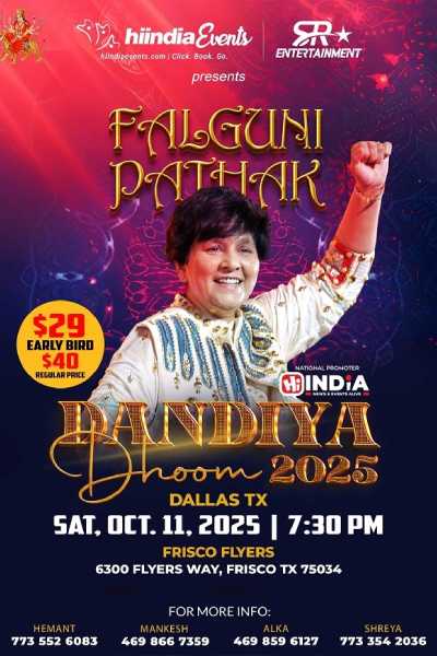 Falguni Pathak - Dandiya Dhoom 2025 in Dallas