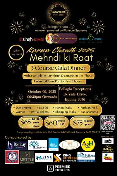 Karwa Chauth 2025 Mehndi ki Raat (Ladies Only) - Epping